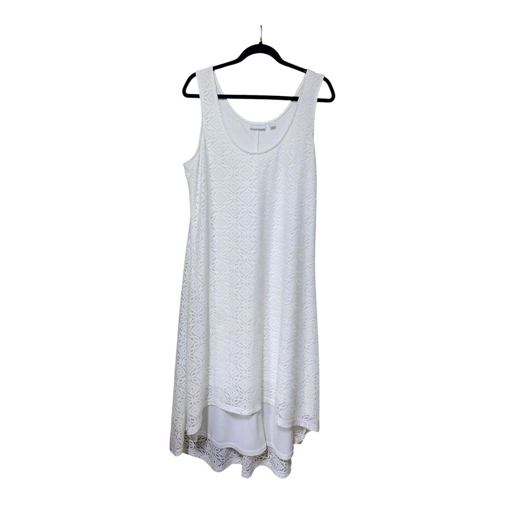 White lace high low sleeveless fully lined dress by New York & Co. size Xlarge‎